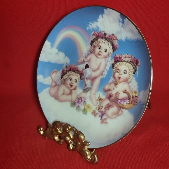 Vintage Dreamsicles Blossoms and Butterflies Angel Cherub Collectible Plate 1994 - Picture 12 of 12